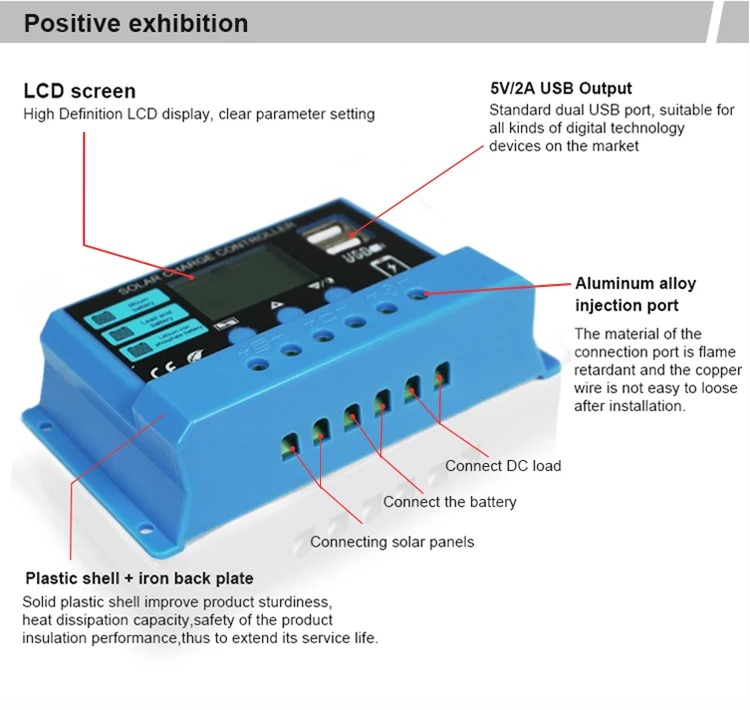 공장 가격 OEM 서비스 12V 24V 태양열 충전 컨트롤러 태양열 컨트롤러 10a 20a 30a 40a 50a 60a pwm 태양열 충전기 컨트롤러