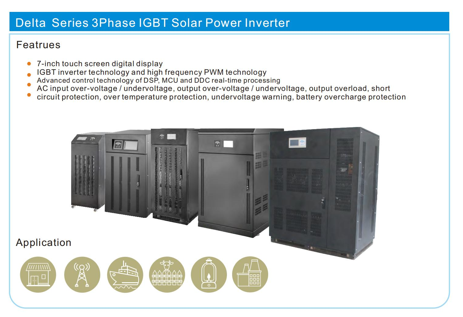 50kw 삼상 태양 광 인버터 그리드 인버터에서 하이브리드 태양 광 인버터 60kw 80kw 100kw 120kw 140kw 160kw 200kw 사용 가능