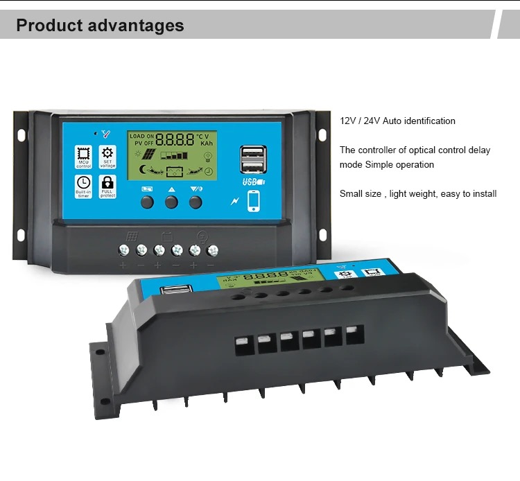 공장 가격 OEM 서비스 12V 24V 태양열 충전 컨트롤러 태양열 컨트롤러 10a 20a 30a 40a 50a 60a pwm 태양열 충전기 컨트롤러