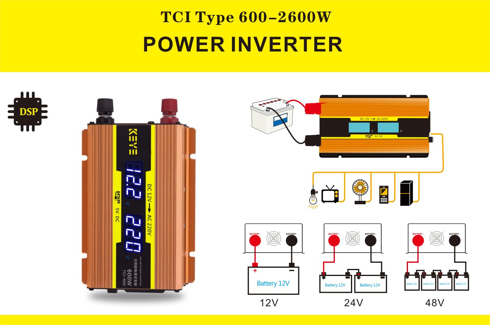 2600w 소형 오프 그리드 하이버드 태양광 충전 인버터 내장 컨트롤러 없음 2200w 1600w 1200w 600w