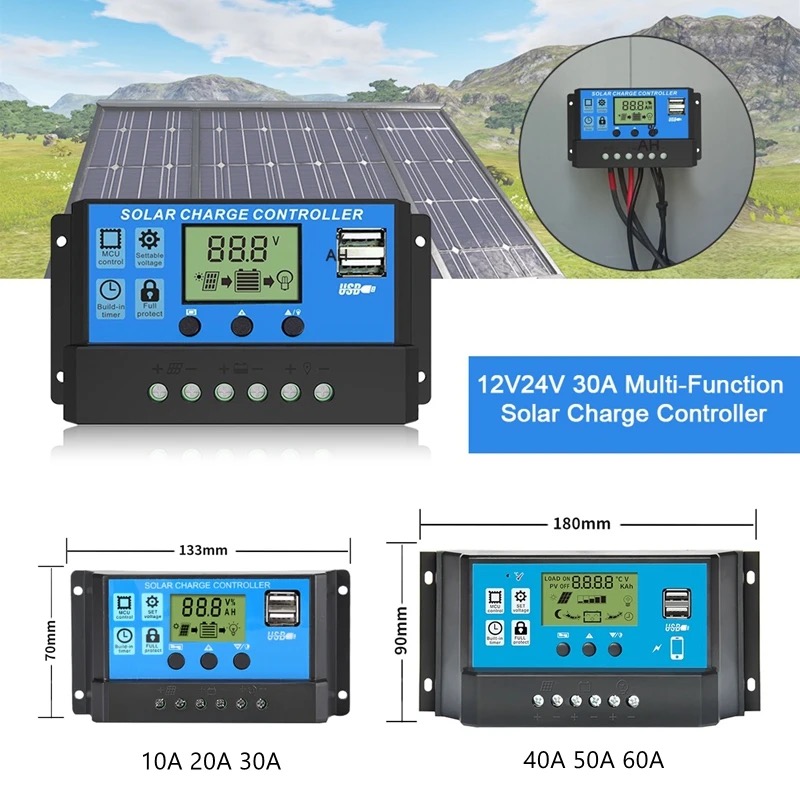 공장 가격 OEM 서비스 12V 24V 태양열 충전 컨트롤러 태양열 컨트롤러 10a 20a 30a 40a 50a 60a pwm 태양열 충전기 컨트롤러