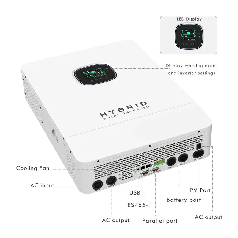 저렴한 가격 미국 버전 하이브리드 태양광 인버터 120V/240V 분할 위상 8KW 10KW